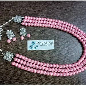 Fabric Multicolor Jewellery Set (Pack of 1) Earring00 & Necklace Set M 39