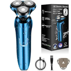 Handsomeface Electric Razor for Men Shavers Face Man Dry Wet Waterproof Rotary Shaver Cordless USB Rechargeable Gift Husband Dad Shaving Machine 30.15, 0.4-Dark