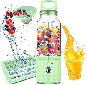 PopBabies Smoothie Blender, Portable Blender and single-serve Personal Blender, Blender to go Updated Version Apple