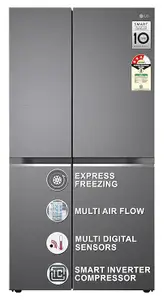 LG 655 L Frost-Free Smart Inverter Double Door Side-By-Side Refrigerator (2023 Model, GL-B257HDSY, Express Freeze | Multi Air-Flow)