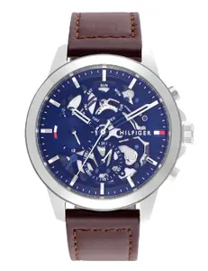 Brand: Tommy_Hilfiger Tommy_Hilfiger Analog Blue Dial Men's Leather Watch -Neth1710476W