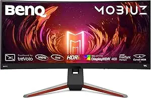 BenQ MOBIUZ EX3415R 34 inch Ultrawide Curved Monitor for Gaming | 144Hz 1ms| IPS | HDRi Optimization | Dual Speakers + Subwoofer |