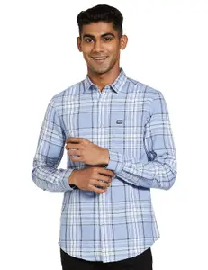 Brand: The Indian Garage Co The Indian Garage Co Men Slim Fit Checkered Full Sleeves Spread Collar Casual Shirt