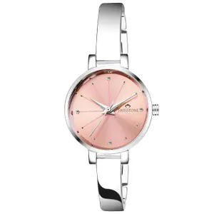 Visit the SWISSTONE Store SWISSTONE Analog Stainless Steel Silver Plated Women's Watch (Pink Dial Silver Colored Strap)