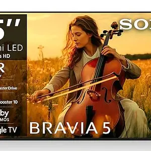 Sony 164 cm (65 inches) BRAVIA 5 Series 4K Ultra HD Smart Mini LED Google TV K-65XR55A-3 Years Warranty for Limited Period
