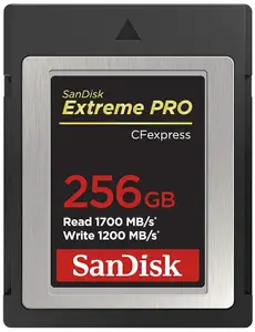 SanDisk Extreme Pro Cfexpress Type B Card,1700 MB/s R & 1200 MB/s W, 256GB