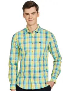 Visit the The Indian Garage Co Store The Indian Garage Co Men Slim Fit Checkered Full Sleeves Spread Collar Casual Shirt
