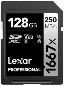 Lexar Professional 1667x 128GB SDXC UHS-II/U3 Card (LSD128CBNA1667)
