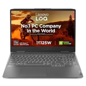 Lenovo LOQ AI Powered AMD Ryzen 7 7840HS 15.6" (39.6cm) FHD IPS 144Hz 350Nits Gaming (16GB/512GB SSD/Win 11/NVIDIA RTX 4050 6GB/Office 2021/3 Month Game Pass/Storm Grey/2.4Kg), 82XT004JIN
