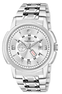 Visit the TIMEWEAR Store TIMEWEAR Analog, Day Date Functioning, Stainless Steel Chain Watch for Men
