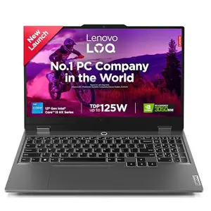 Lenovo LOQ 2024 12th Gen Intel Core i5-12450HX 15.6" (39.6cm) 144Hz 300Nits FHD IPS Gaming (16GB/512GB SSD/NVIDIA RTX 3050 6GB Graphics/Win 11/Non-MSO/3 Mon. Game Pass/Grey/2.4Kg), 83GS003NIN