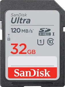 SanDisk Ultra SDHC UHS-I Card 32GB 120MB/s R for DSLR Cameras, for Full HD Recording, 10Y Warranty