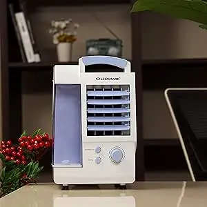 Olsenmark Mini Air Cooler - Fan, Air Cooler, Humidifier, Air Purifier - 0.80 liter - 3 Wind Speed - BS Plug - Portable