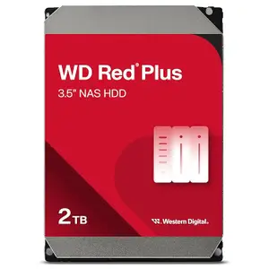 Western Digital 2TB WD Red Plus NAS Internal Hard Drive HDD - 5400 RPM, SATA 6Gb/s, CMR, 64 MB Cache, 3.5" -WD20EFPX