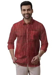 Brand: Generic Men’s Pure Khaadi Cotton Regular Fit Full Sleeves Striped Casual Shirt | Handloom Shirt for Office & Casual Wear
