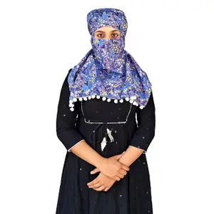 Switchon Scarf Hijab Rayon Printed fancy scarf for women Size Adjustable -Hook loop tape- For 10 yrs and above