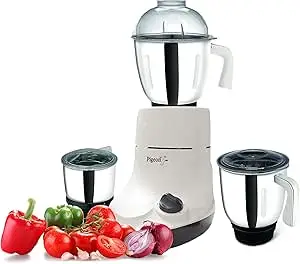 Pigeon by Stovekraft Ivory 550 Watt Mixer Grinder with 3 Stainless Steel Jars for Dry Grinding, Wet Grinding and Making Chutney
