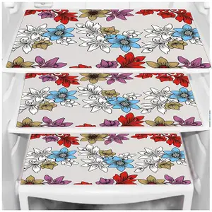 DakshyaIndustries Pack of 3 PVC Printed Fridge Mat/Refrigerator Mat (&)