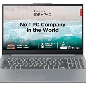 Lenovo IdeaPad Slim 3 Ryzen 5 7530U 15.6" (39.6cm) FHD Thin and Light (8GB/512GB SSD/Integrated AMD Radeon Graphics/Windows 11/MS Office 2021/1 Year Warranty/Grey/1.6Kg), 82XM00G1IN