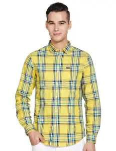 Brand: The Indian Garage Co The Indian Garage Co Men Slim Fit Checkered Full Sleeves Spread Collar Casual Shirt