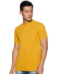 Brand: Amazon Brand - Symbol Amazon Brand - Symbol Men's Cotton Rich Polo T Shirt | Mandarin Collar Tshirts | Half Sleeves | Plain - Regular Fit (Available in Plus Sizes)
