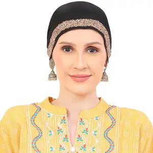 Women's Black Diamond Lace Cap Head Scarf