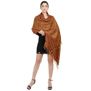 Viscose Woven Orange Shawl Stole Scarf/303