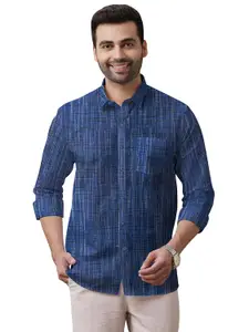 Brand: Generic Men’s Pure Khaadi Cotton Regular Fit Full Sleeves Striped Casual Shirt | Handloom Shirt for Office & Casual Wear