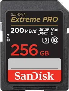 SanDisk Extreme Pro 256GB SD Memory Card for Vlogging Camera Works