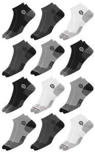 Brand: SWAGR SWAGR 12 Pairs Sports Cotton Ankle Length Socks for Men, Pack of 12., Assorted