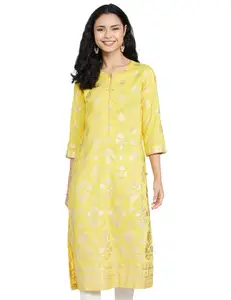 Visit the BIBA Store BIBA Women Art Silk Straight Fit Printed Kurta