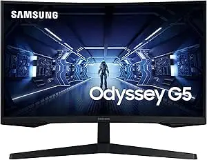 SAMSUNG Odyssey G5 Series 32-Inch WQHD (2560x1440) Gaming Monitor, 144Hz, Curved, 1ms, HDMI, Display Port