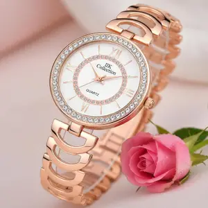 Visit the IIK COLLECTION Store IIK COLLECTION Watch for Woman Round Studded Dial |Analogue Quartz Movemnet Ladies Watch|Long Battery Life|Stainless Steel Adjustable Bracelet Chain Strap|Double Lock Clasp Safety Watches for Girls