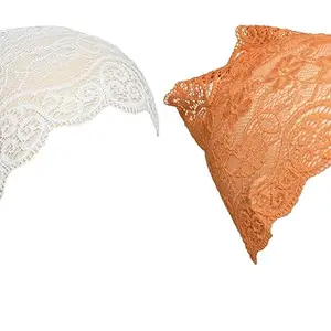 Women's Under Hijab cap | 2 Pcs Head Scarf Cap for Girls| | Stretchable Lycra Net Stole Inner Headband, White & Yellow Color Under Hiab Scarf Cap
