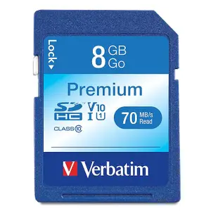 Verbatim 96318 Premium SDHC Memory Card, Class 10, 8GB