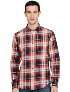 Brand: The Indian Garage Co The Indian Garage Co Men Slim Fit Checkered Full Sleeves Spread Collar Casual Shirt