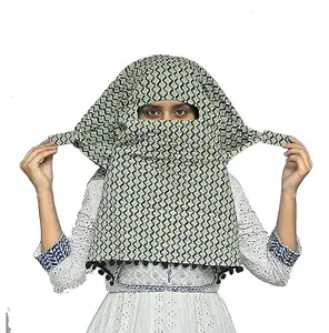 Switchon Scarf Hijab Rayon Printed fancy scarf for women Size Adjustable -Hook loop tape- For 10 yrs and above