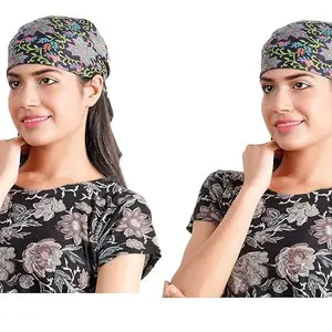 CHACKO Woolen Hair Scarf Square Hair Bandanas Large Scarf Sleeping Head Wraps Neck Scarf for Women_Pack Of 2