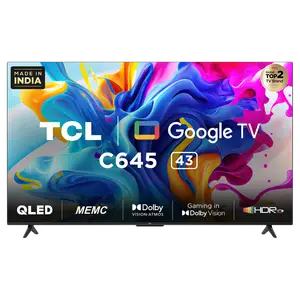 TCL C645 109 cm (43 inch) QLED 4K Ultra HD Google TV with Dolby Audio (2023 model) price in India.
