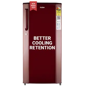 Haier 185 Litres 2 Star Direct Cool Single Door Refrigerator with Antibacterial Gasket (HED-192RS-P, Red Steel) price in India.