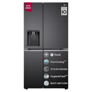 LG 635 Litres 3 Star Frost Free Double Door Smart Wifi Enabled Refrigerator with Deodorizer (GL-L257CMCX, Matt Black) price in India.