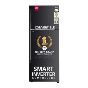 LG 446 L 1 Star Frost-Free Smart Inverter Double Door Refrigerator (GL-T502AESR, Ebony Sheen, Convertible & Door Cooling+)