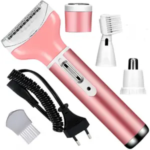 KEMIEE Lady 4in1 Rechargeable Waterproof Nose Eyebrow Trimmer Shaver Painless Epilator Cordless Epilator