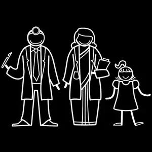 The Indian Family Sticker Family for(White, Transparent)