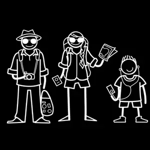 The Indian Family Sticker Family for(White, Transparent)