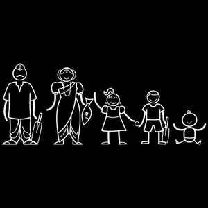 The Indian Family Sticker Family for(White, Transparent)