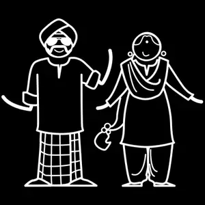 The Indian Family Sticker Family for(White, Transparent)