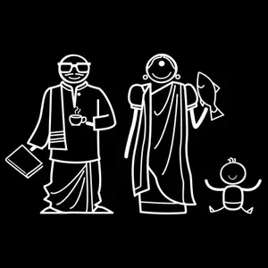 The Indian Family Sticker Family for(White, Transparent)