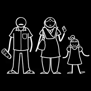 The Indian Family Sticker Family for(White, Transparent)