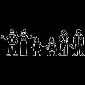 The Indian Family Sticker Family for(White, Transparent)